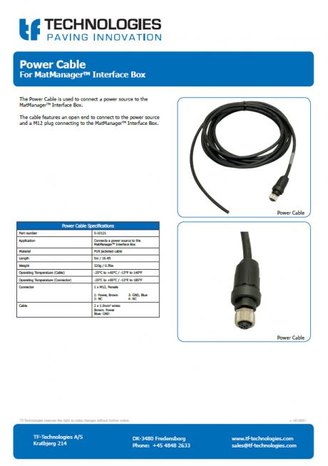 Power Cable for MatManager™
